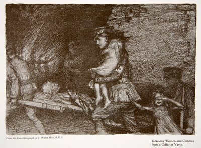 Rescuing Women and Children from a Cellar at Ypres, from 